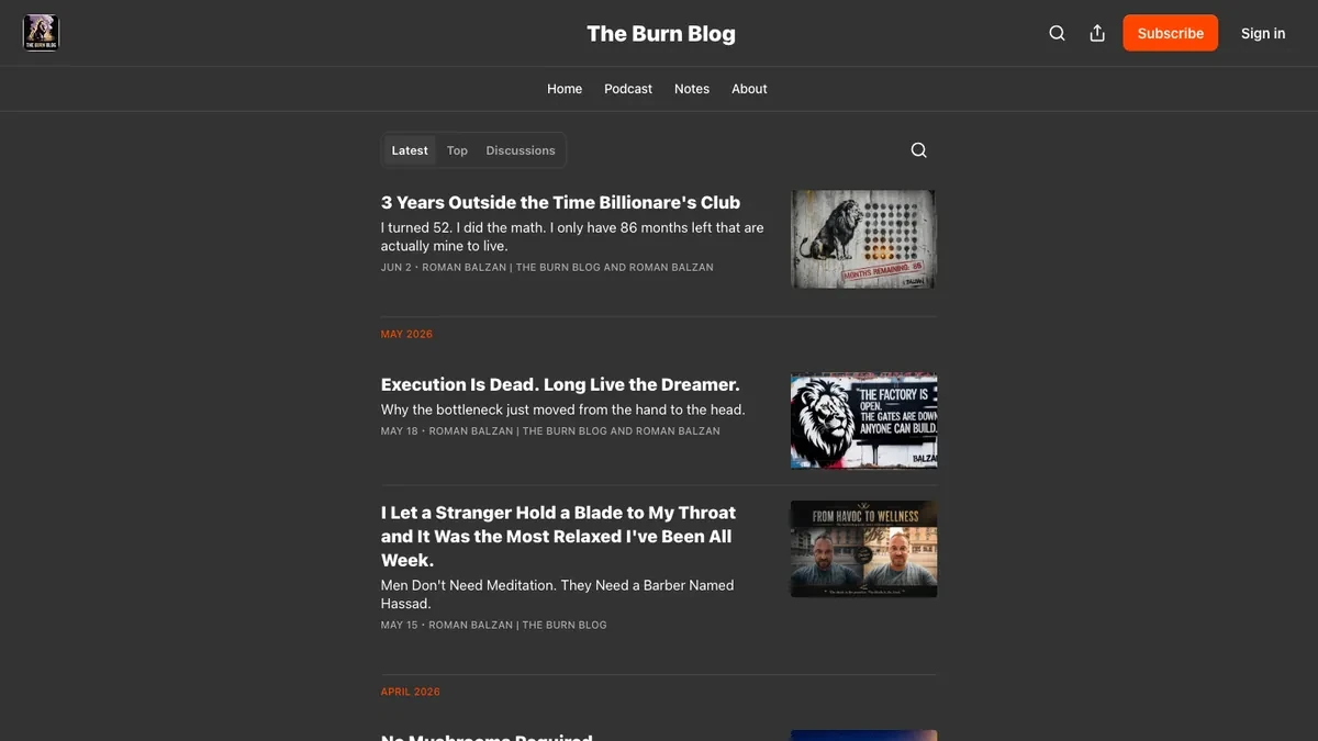 Preview picture of The Burn Blog